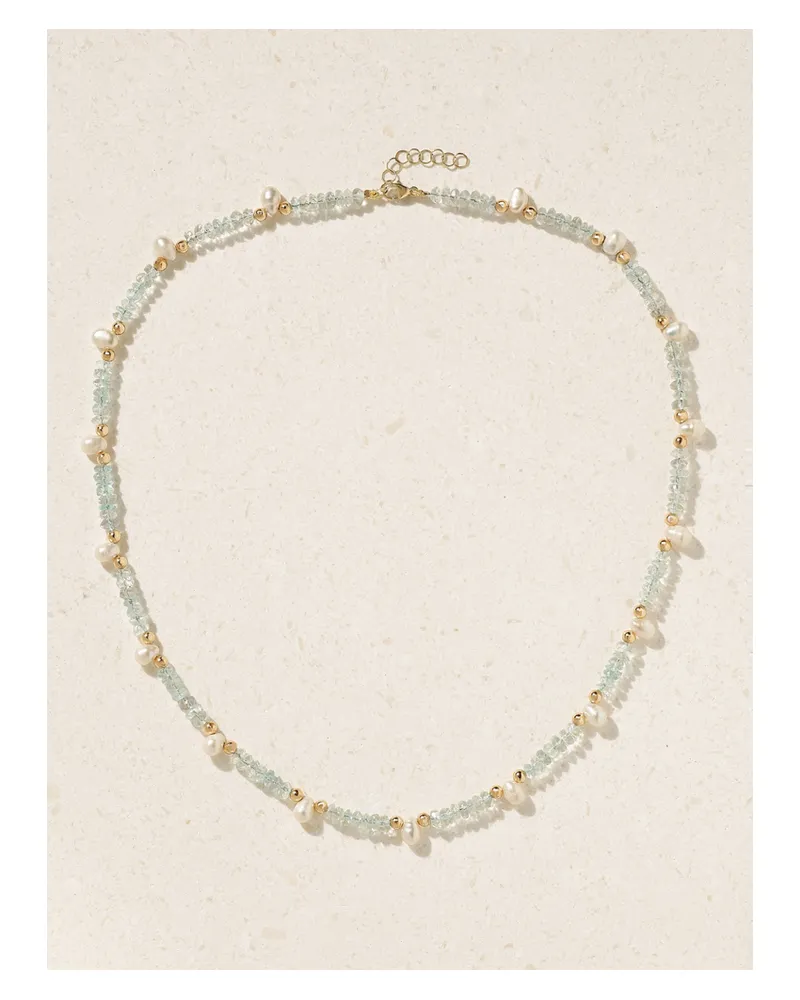 JIA JIA Kette Mit Aquamarinen, Perlen Und Details Aus Gold Gold