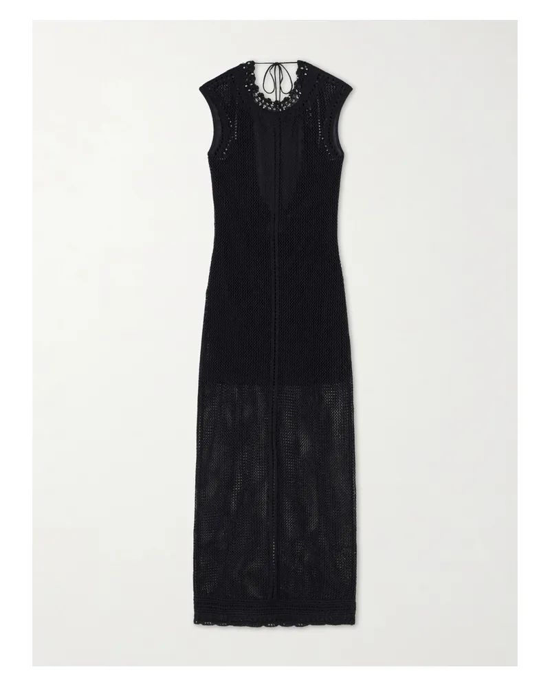 Isabel Marant Metaya Crocheted Cotton-blend Coverup - Black Black