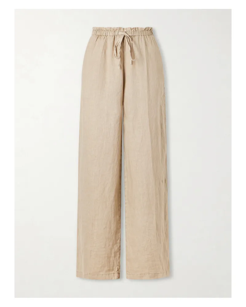 James Perse Linen Straight-leg Pants - Neutrals Neutrals