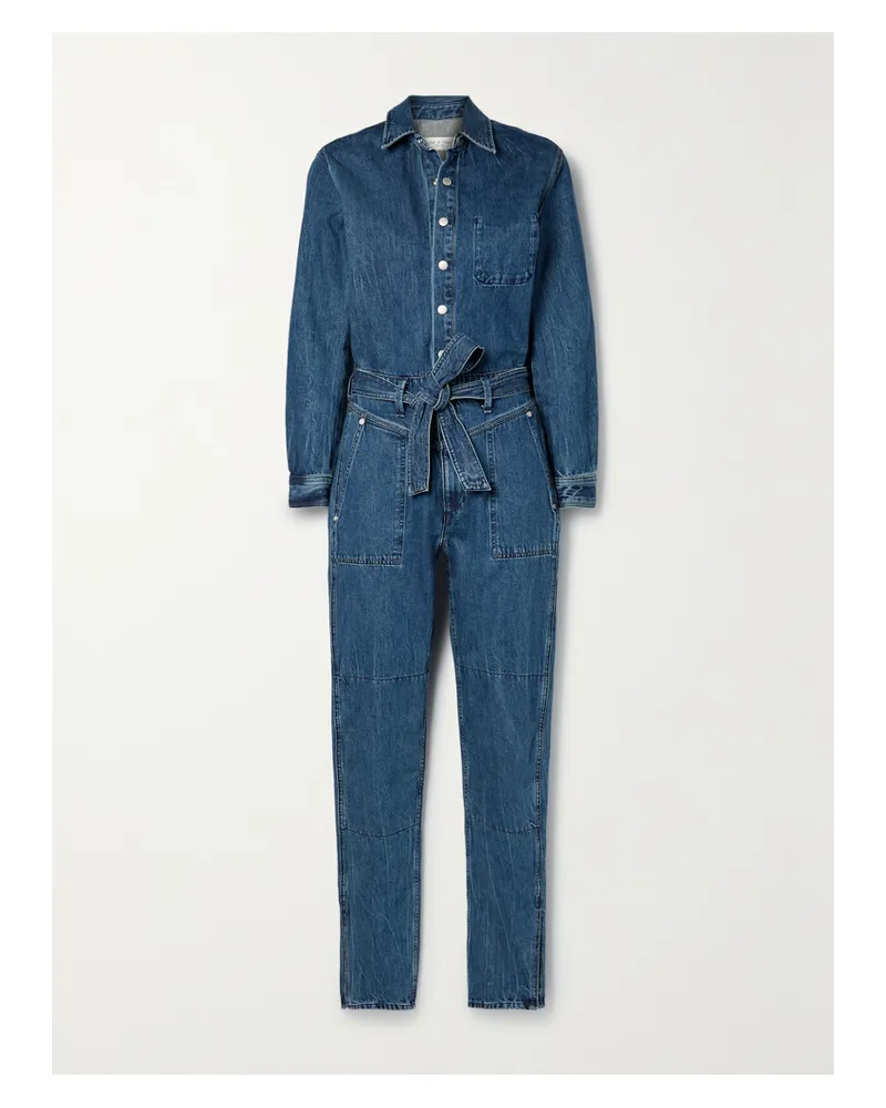 Rag & Bone Mia Jumpsuit Aus Denim Mit Gürtel - Blau Blau