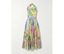 Foxgloves Belted Floral-print Cotton-blend Poplin Midi Dress - Multi