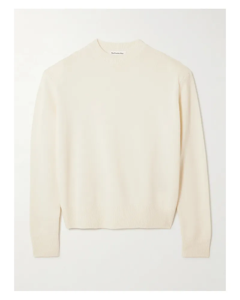 FRANKIE Shop Rafaela Cropped Merino Wool And Cashmere-blend Sweater - Neutrals Neutrals