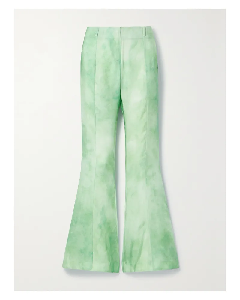 Acne Studios Schlaghose Aus Twill Mit Batikmuster - Grün Grün