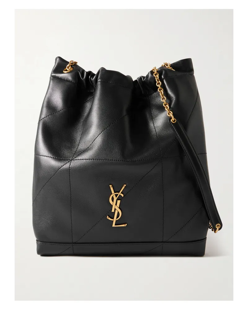 Saint Laurent Jamie Embellished Quilted Leather Shoulder Bag - Black Black