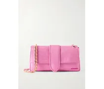 Le Bambino Chaîne Raffia-effect Shoulder Bag - Pink