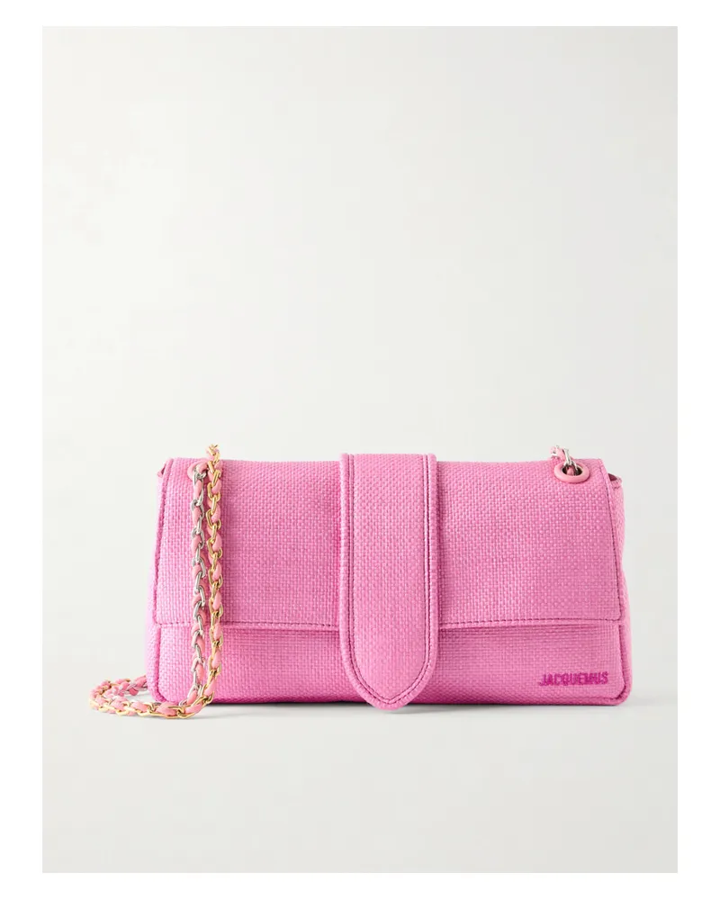 Jacquemus Le Bambino Chaîne Raffia-effect Shoulder Bag - Pink Pink
