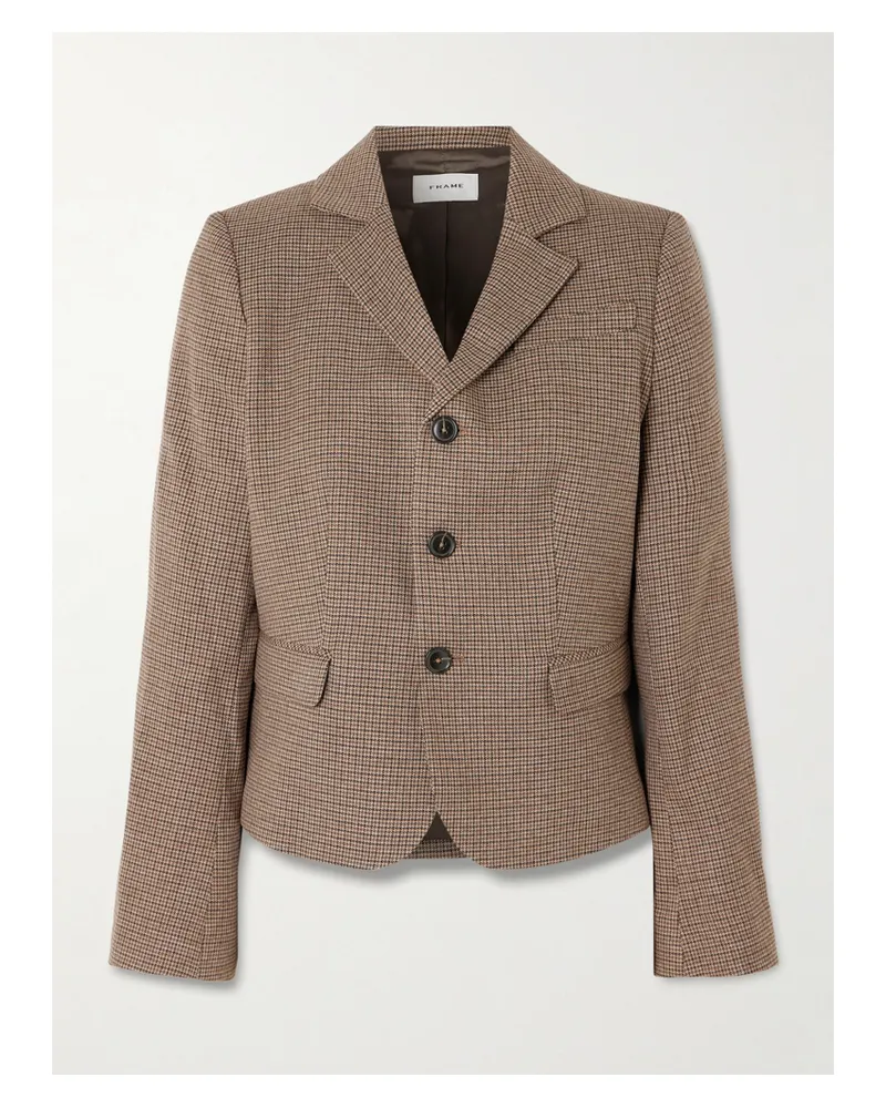 Frame Denim The Plaid Riding Blazer Aus Tweed Mit Hahnentrittmuster - Braun Braun
