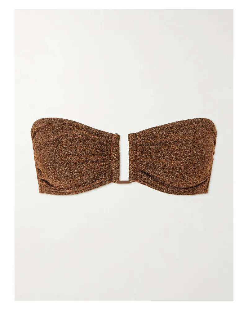 Eres Flamboyant Bandeau-bikini-oberteil Mit Cut-out Und Verzierung - Braun Braun