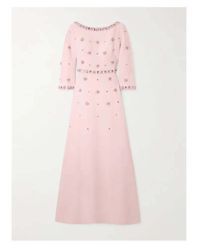 Huishan Zhang Enya Robe Aus Crêpe Mit Raffungen Und Kristallen - Pink Pink