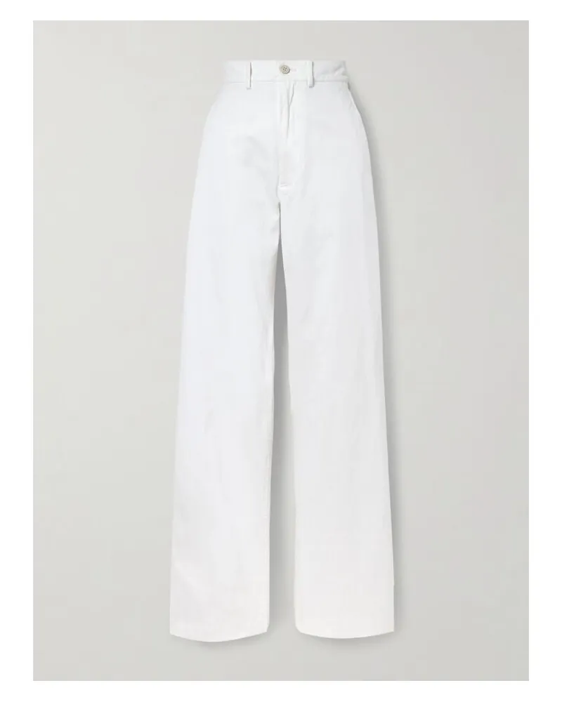 Dries van Noten Hose Aus Baumwollsatin - Weiß Weiß