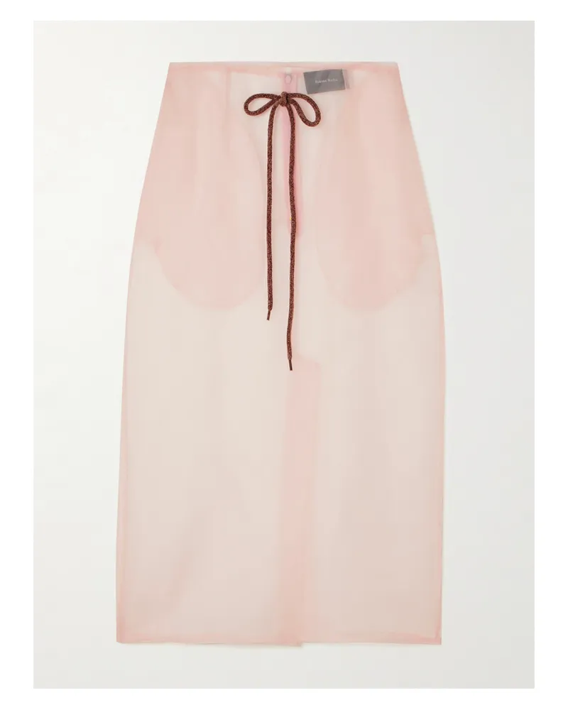 Simone Rocha Midirock Aus Seidenorganza Mit Schleife - Pink Pink