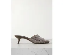 Petal Mules Aus Veloursleder Mit Kristallen - Braun