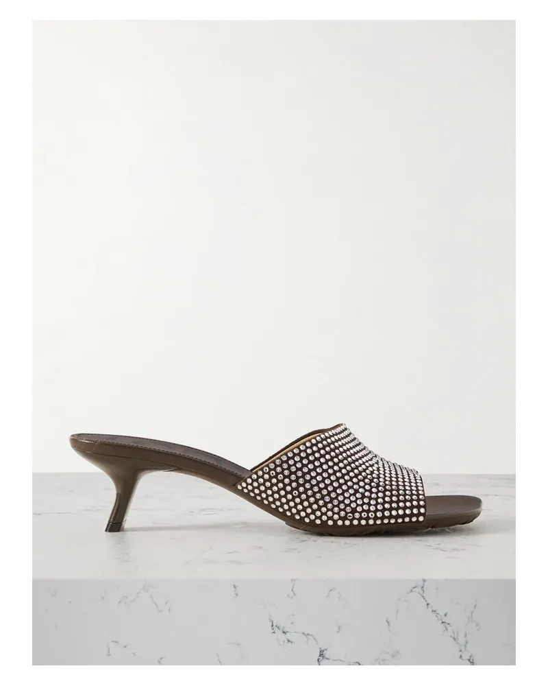 Loewe Petal Mules Aus Veloursleder Mit Kristallen - Braun Braun