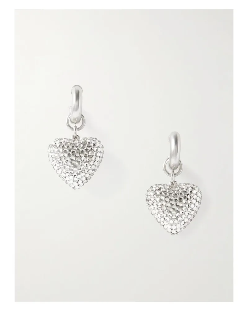 Roxanne Assoulin The Dazzling Puffy Heart Silberfarbene Ohrringe Silber