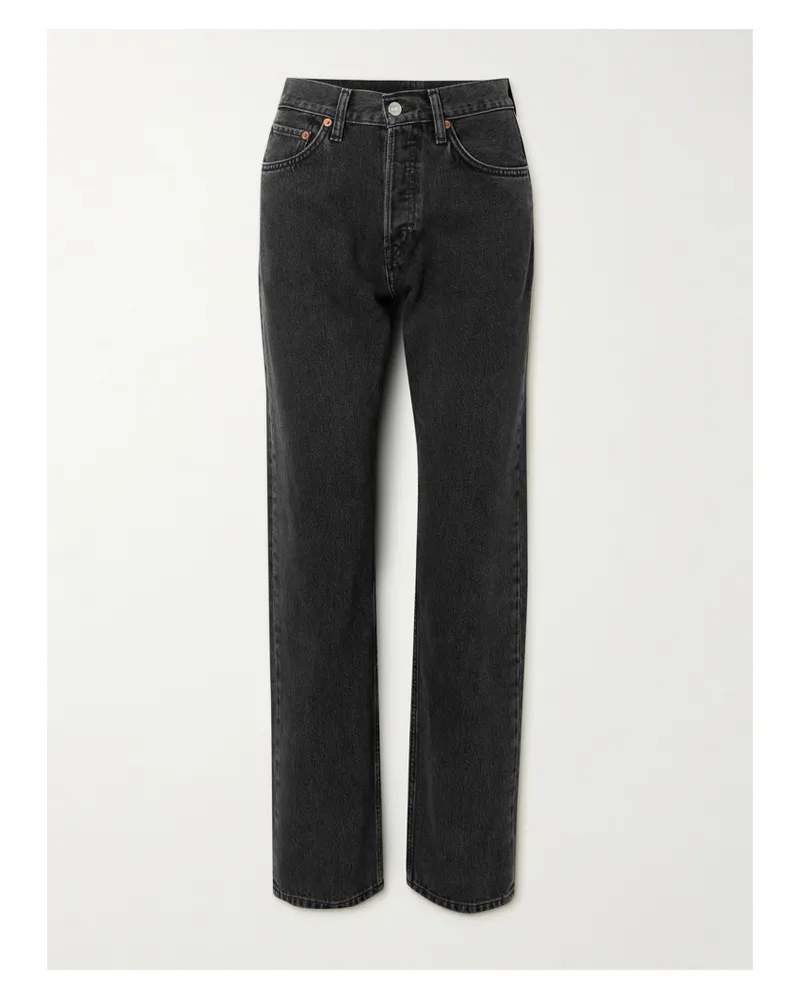 RE/DONE 90s High-rise Straight-leg Organic And Recycled Jeans - Black Black