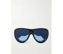 Paula's Ibiza Oversized-pilotensonnenbrille Aus Azetat - Schwarz