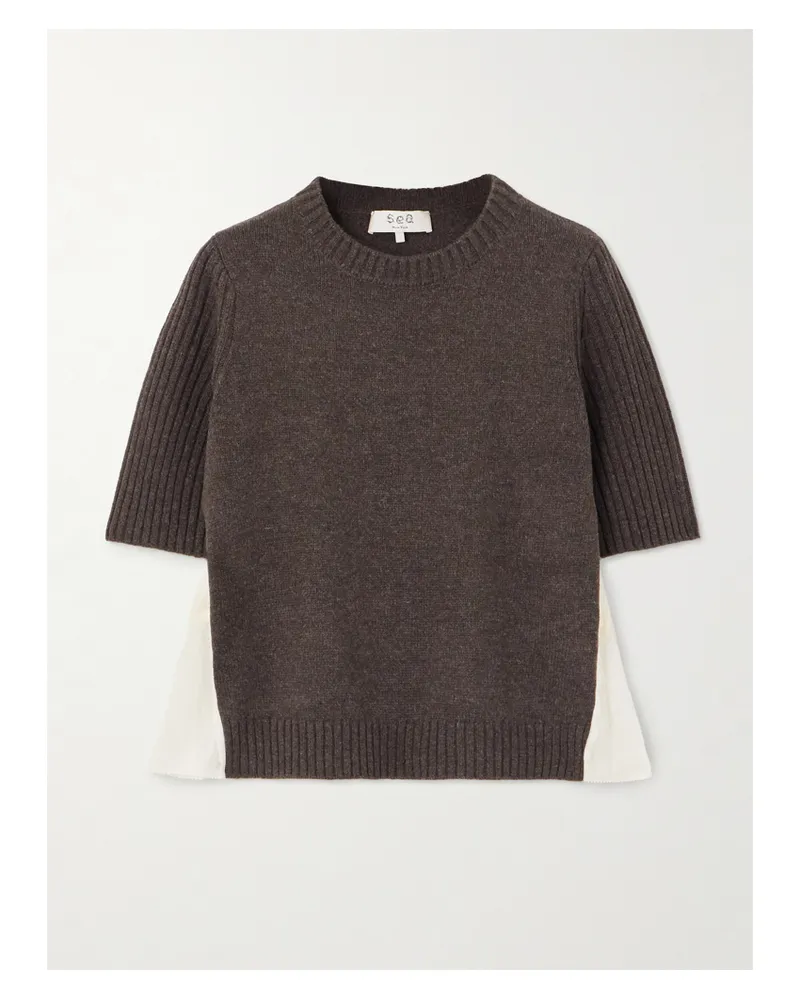 Sea Mallory Pullover Aus Wolle Und Geraffter Ramie - Braun Braun