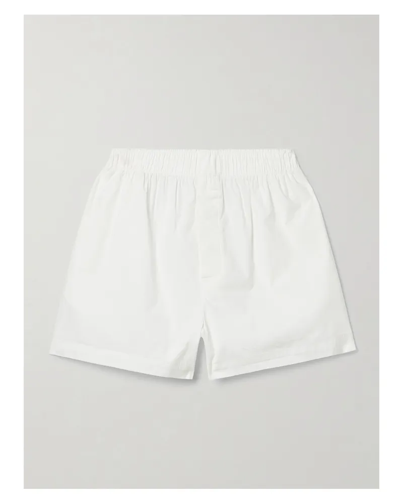 SKIMS Cotton Poplin Boxer – Snow – Boxershorts Aus Popeline Aus Einer Baumwollmischung - Weiß Weiß