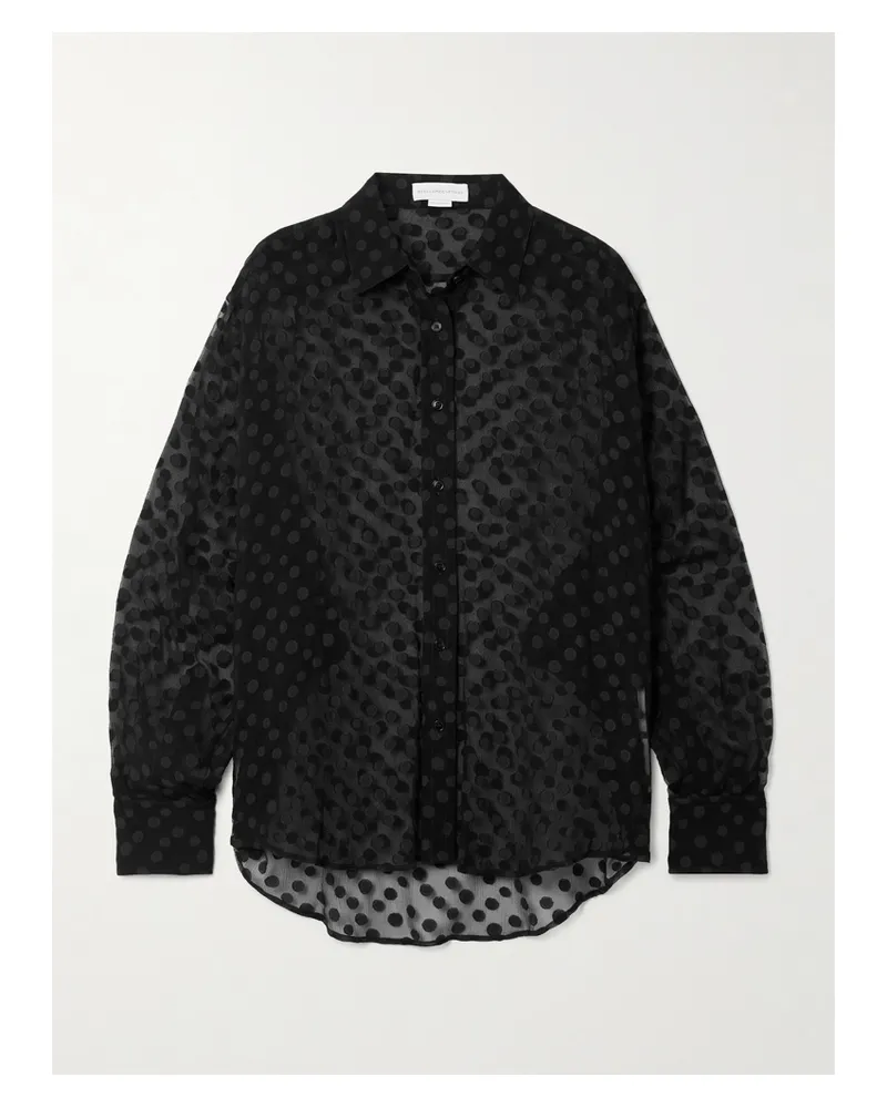 Stella McCartney Hemd Aus Krepon Aus Einer Seidenmischung Mit Polka-dots - Schwarz Schwarz