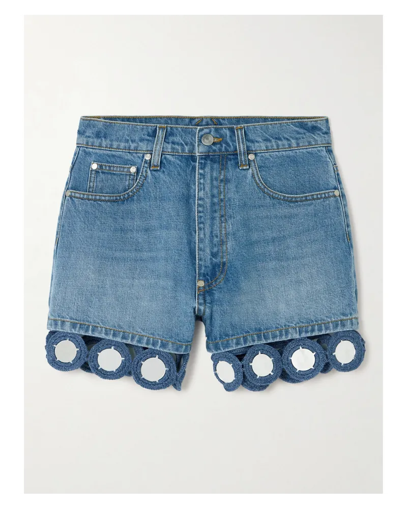 Stella McCartney Halbhoch Sitzende Jeansshorts Blau