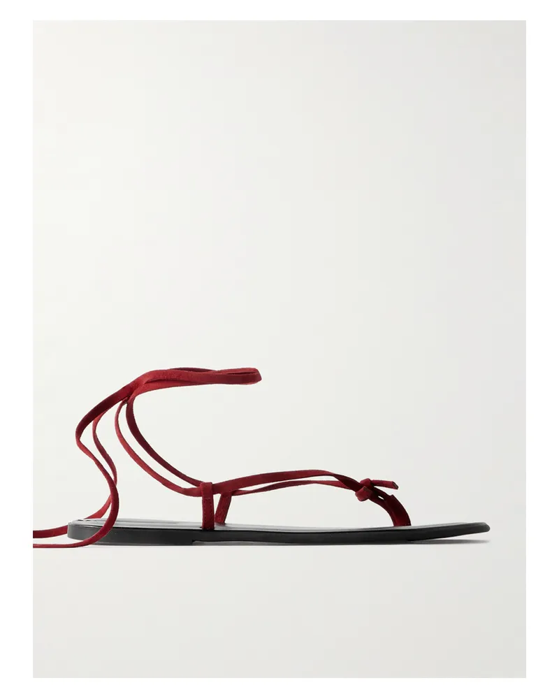 The Row Sandalen Aus Veloursleder - Rot Rot