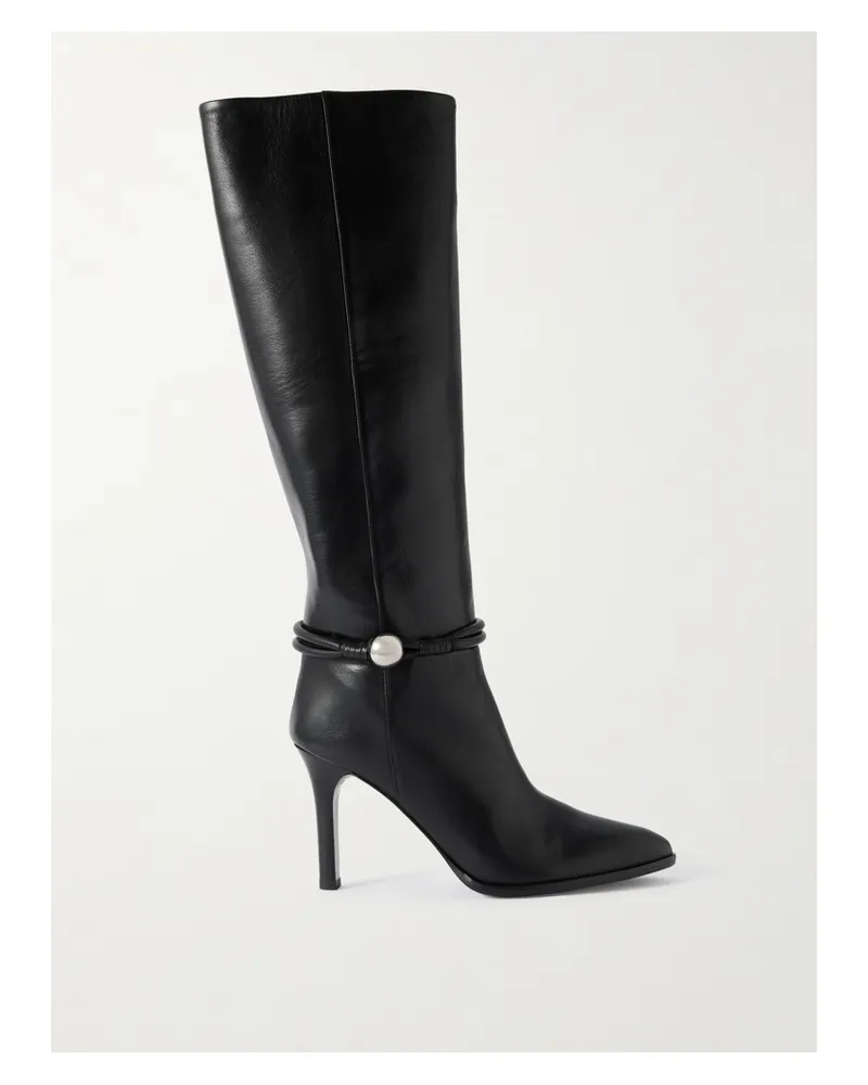 Isabel Marant Ieva Kniehohe Stiefel Aus Leder Mit Verzierung - Schwarz Schwarz