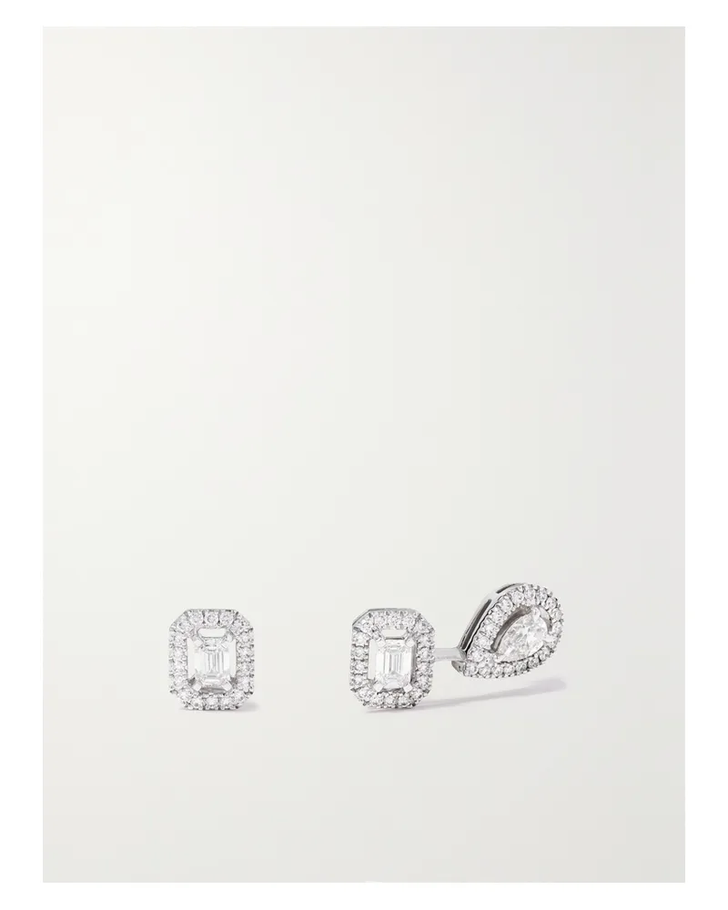 Messika My Twin Toi & Moi 18-karat White Gold Diamond Earrings - Silver Silver
