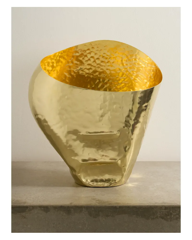 Tom Dixon Bash Vase Aus Gehämmertem Messing - Gold Gold