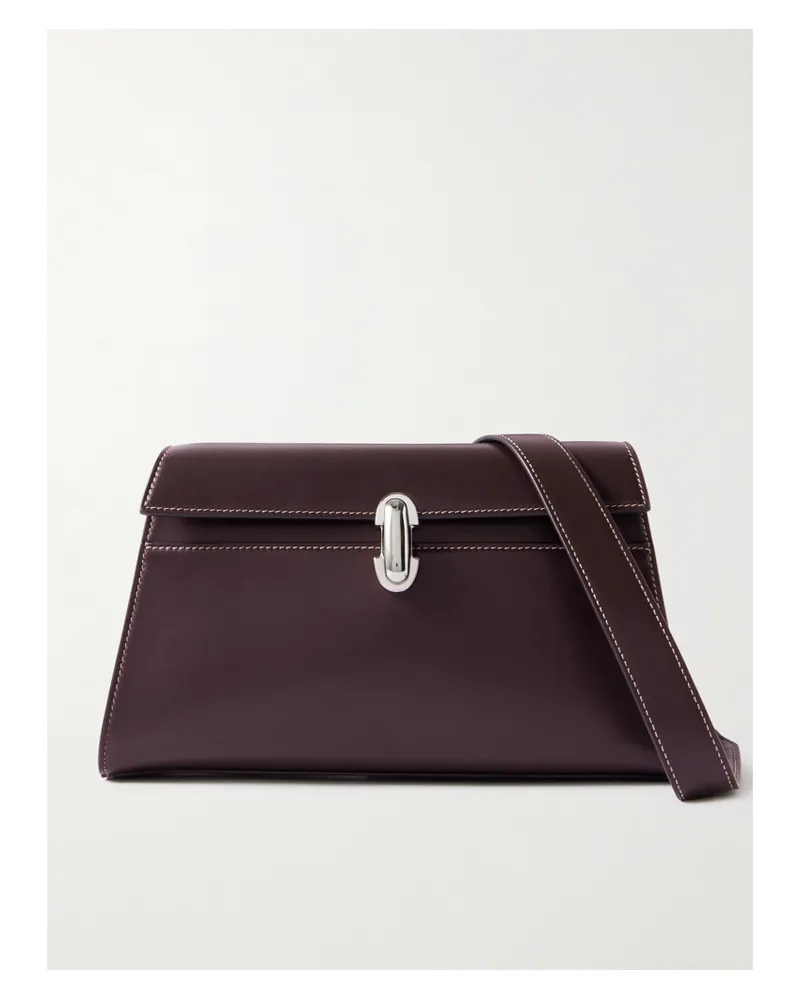 SAVETTE Symmetry Leather Shoulder Bag - Purple Purple
