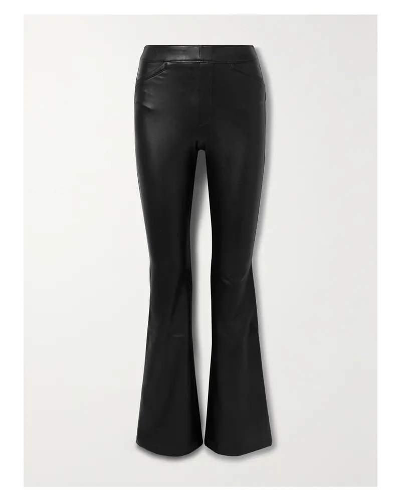 Spanx Schlaghose Aus Stretch-kunstleder - Schwarz Schwarz