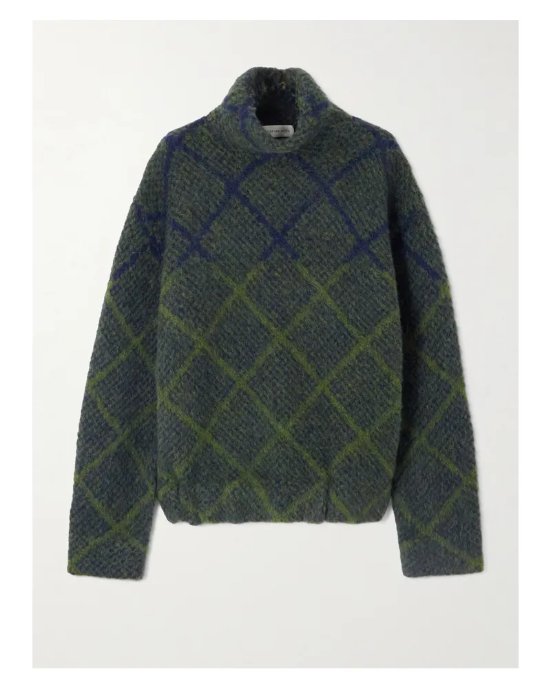Dries van Noten Stehkragenpullover Aus Einer Alpakawollmischung - Grün Grün