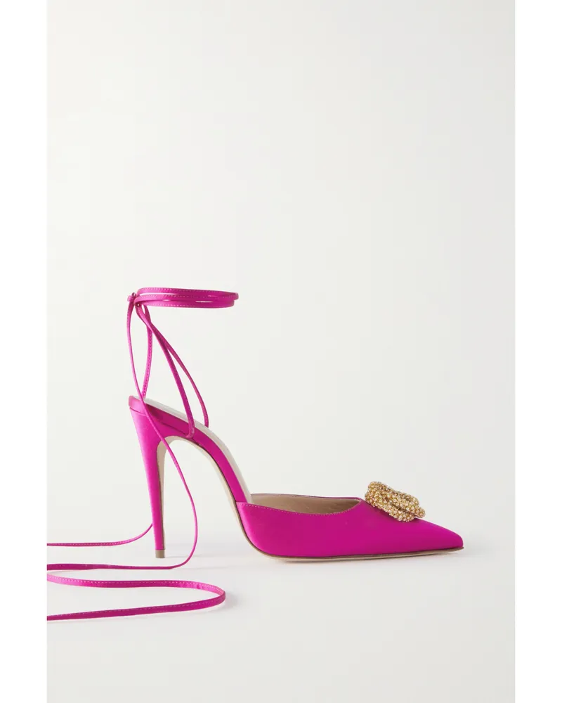 Magda Butrym Pumps Aus Satin Mit Kristallen - Pink Pink