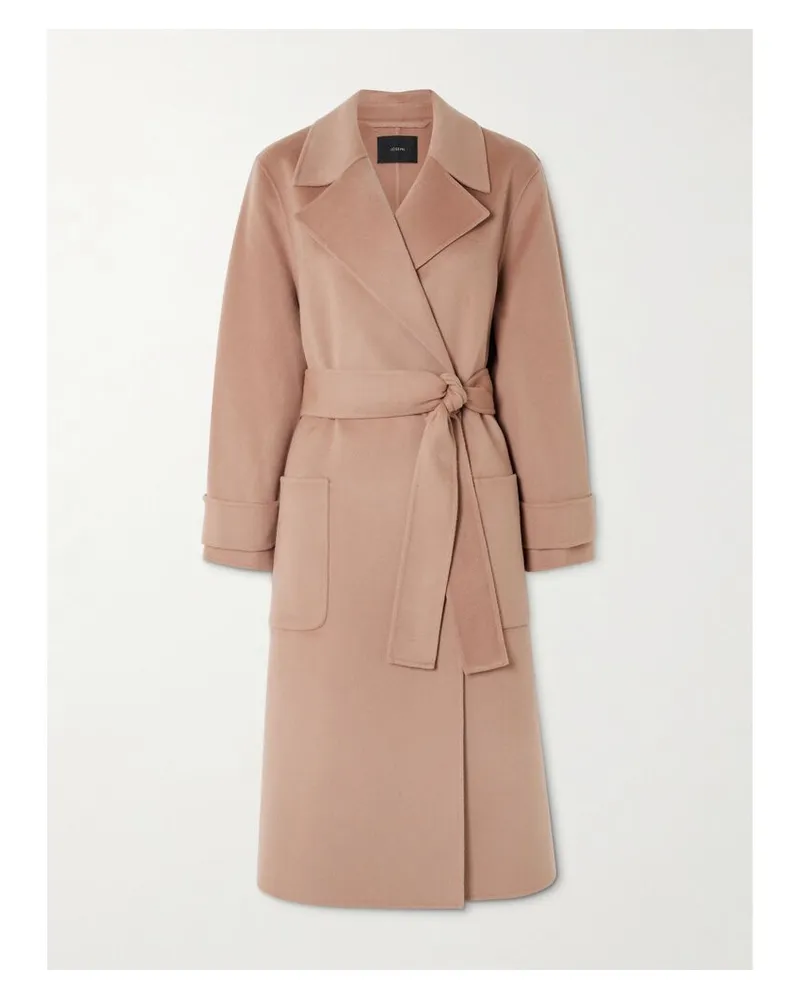 Joseph Arline Doppelreihiger Mantel Aus Einer Woll-kaschmirmischung Mit Bindegürtel - Pink Pink