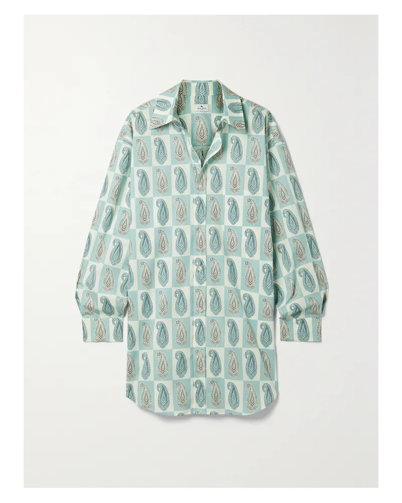 Etro Hemd Aus Bedruckter Popeline Aus Einer Baumwollmischung - Blau Blau