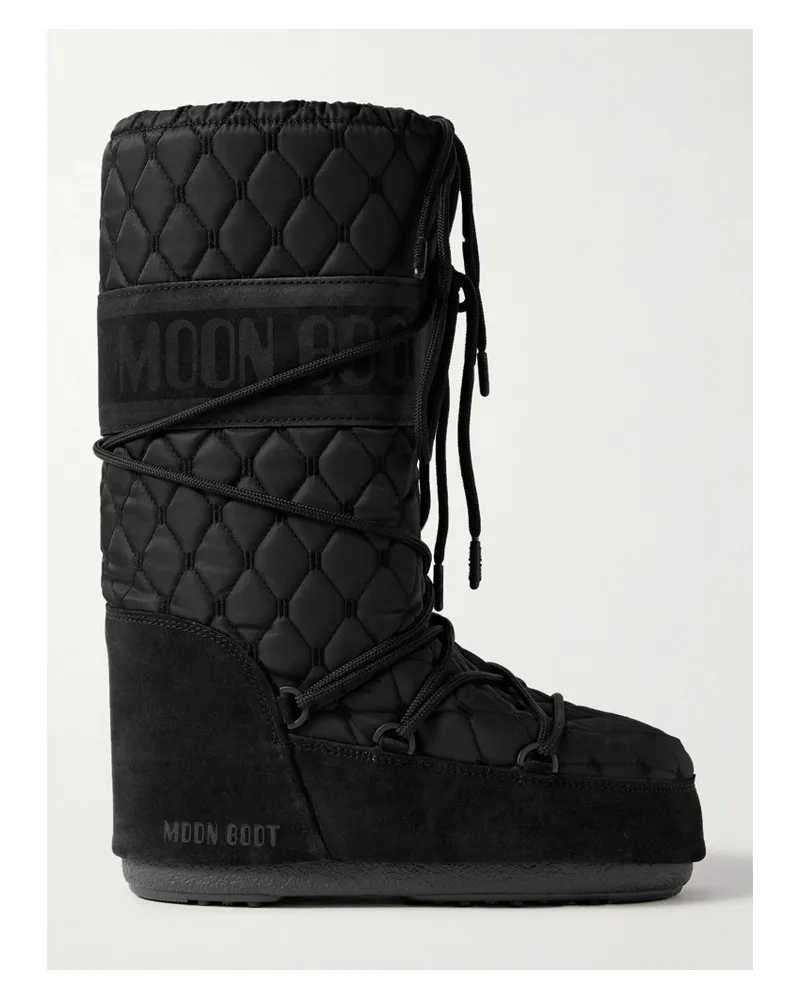 Moon Boot Icon Schneestiefel aus Gestepptem Shell Schwarz