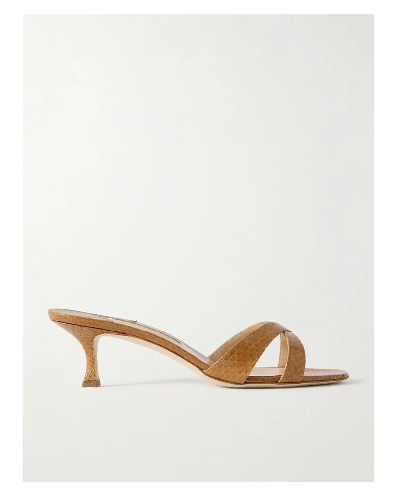 Manolo Blahnik Callamu 50 Mules Aus Elapheleder - Braun Braun