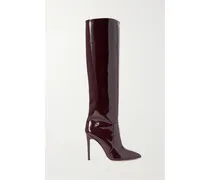 Paris Texas Stiletto Kniehohe Stiefel aus Lackleder Burgunder