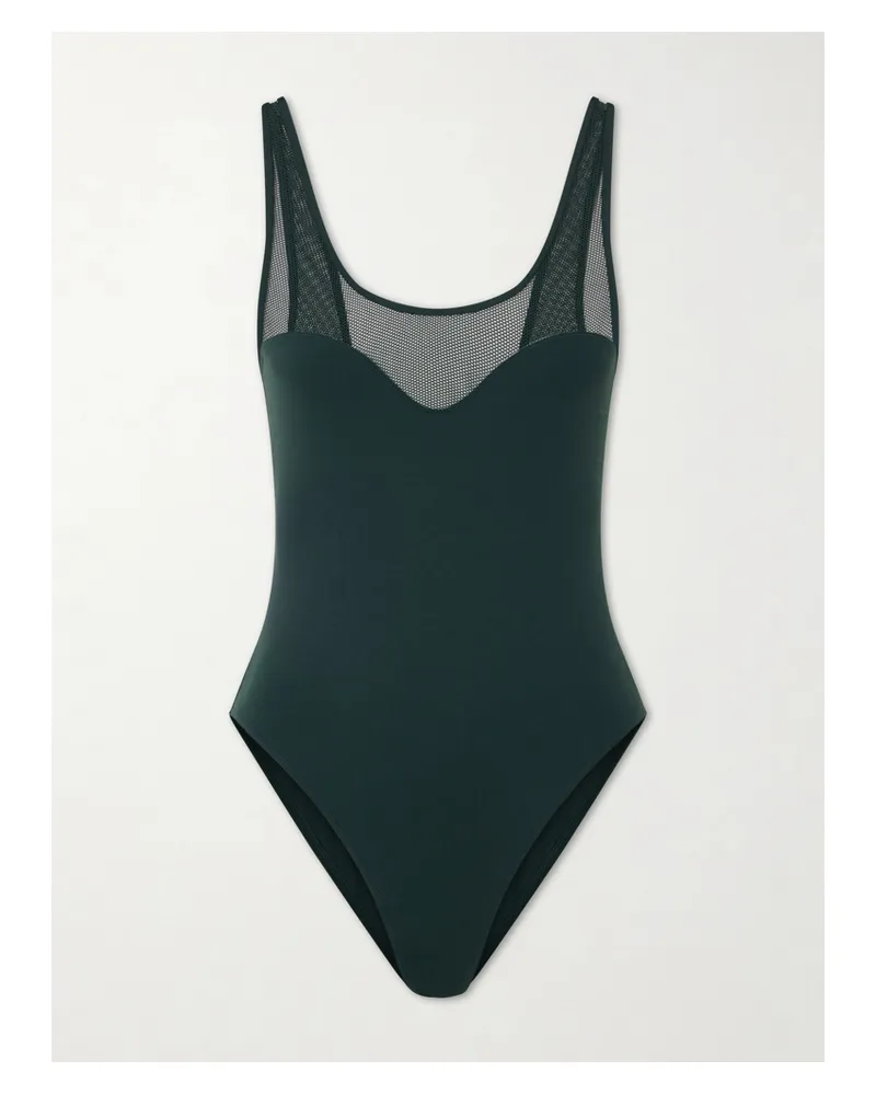 Eres Charisme Mesh Panel Swimsuit - Green Green