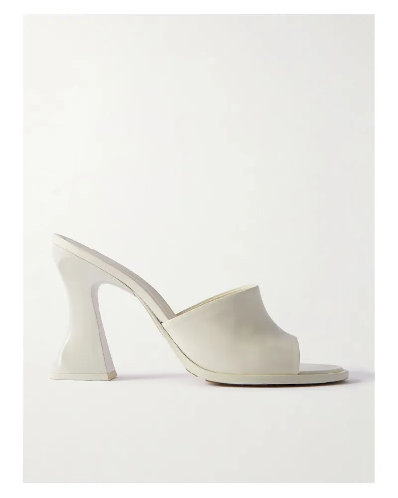 Bottega Veneta Cha-cha Mules Aus Lackleder - Weiß Weiß