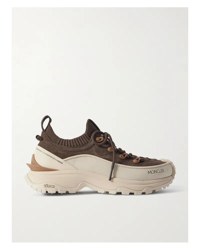 Moncler Trailgrip Lite3 Sneakers Aus Veloursleder Mit Gummibesätzen - Braun Braun