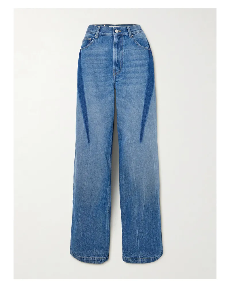 Dion Lee Boyfriend-jeans In Colour-block-optik - Blau Blau