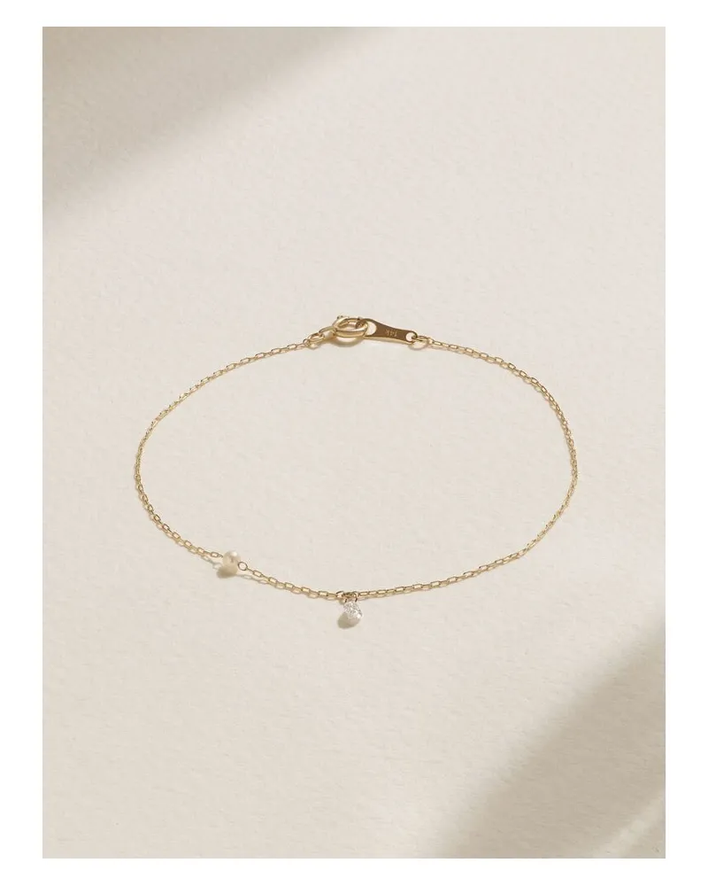 MIZUKI Sea Of Beauty Armband Aus 14 Karat Gold Mit Perle Und Diamant Gold