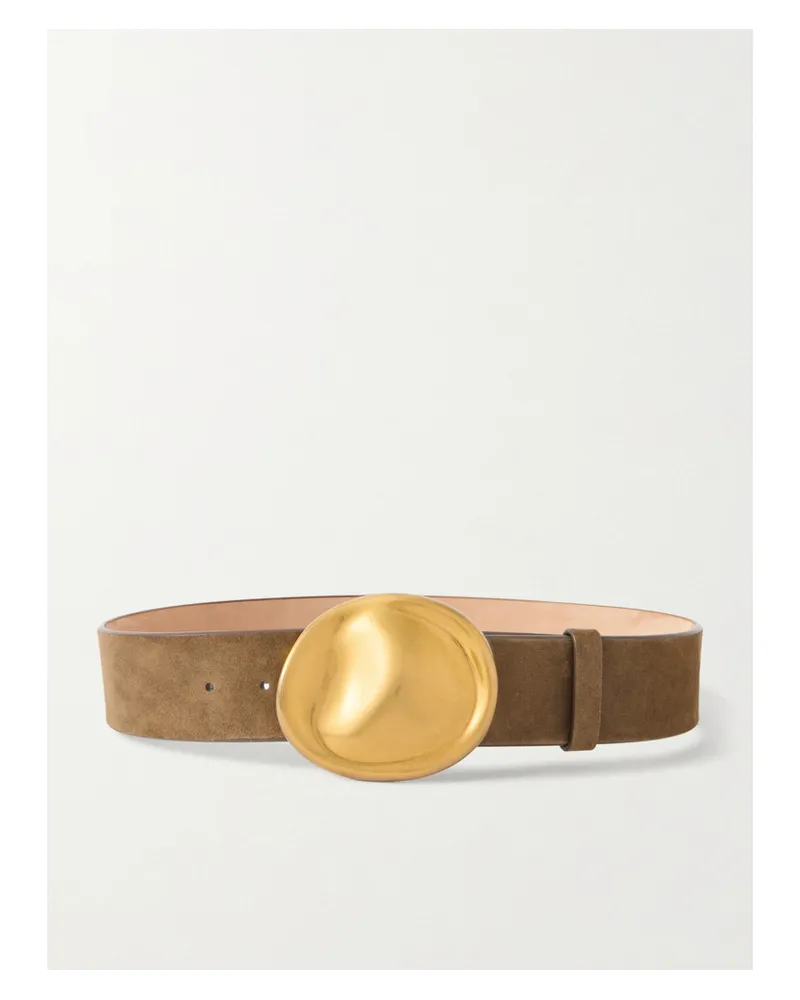 KHAITE Keefe Suede Belt - Brown Brown