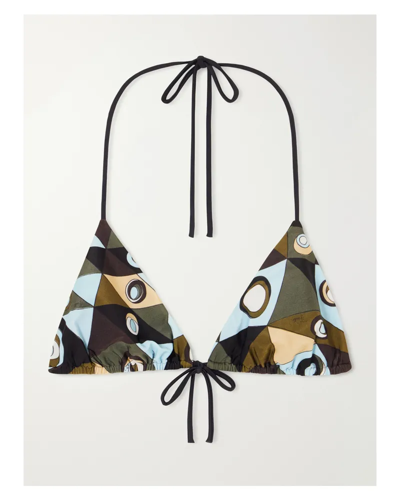 Emilio Pucci Printed Triangle Bikini Top - Green Green