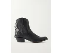 X Mexicana Embellished Leather Ankle Boots - Black
