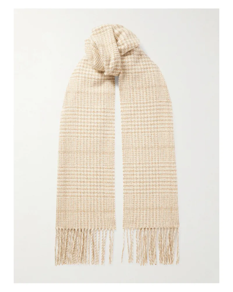 Johnstons of Elgin Glen Wollschal Mit Hahnentrittmuster Und Fransen - Neutral Neutral