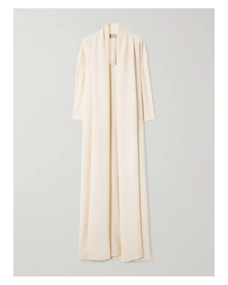 Cortana Niza Maxikleid Aus Krepon Aus Stretch-seide Mit Cape-effekt - Elfenbein Elfenbein