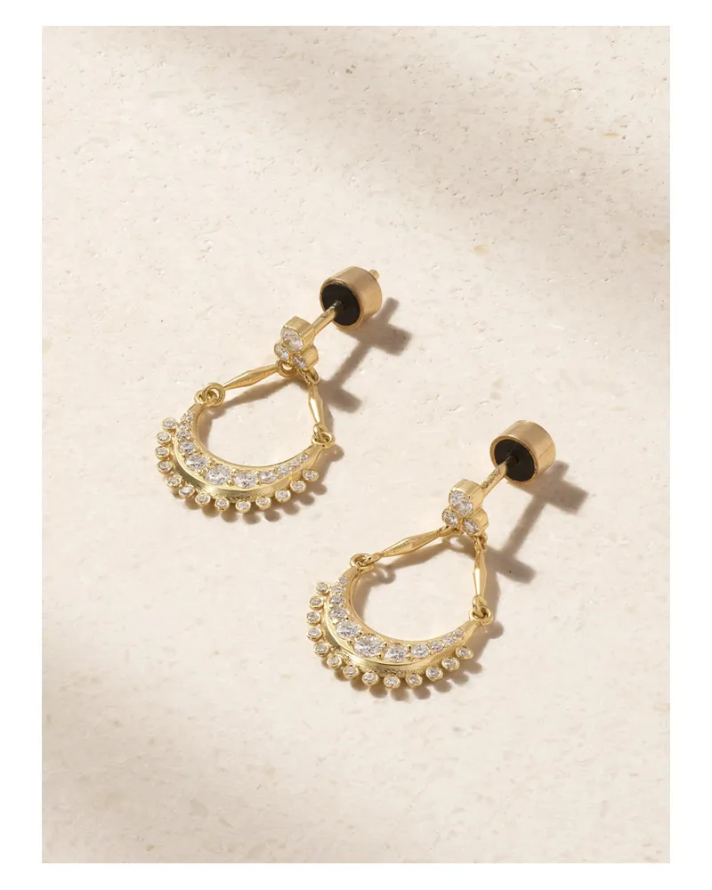 Ileana Makri Lunar Dangle Ohrringe Aus 18 Karat Gold Mit Diamanten Gold