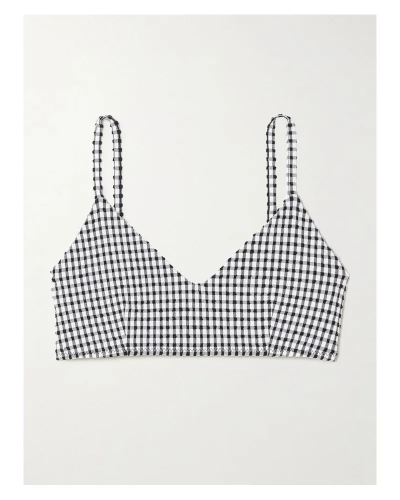 Róhe Gingham Bustier Aus Seersucker - Grau Grau