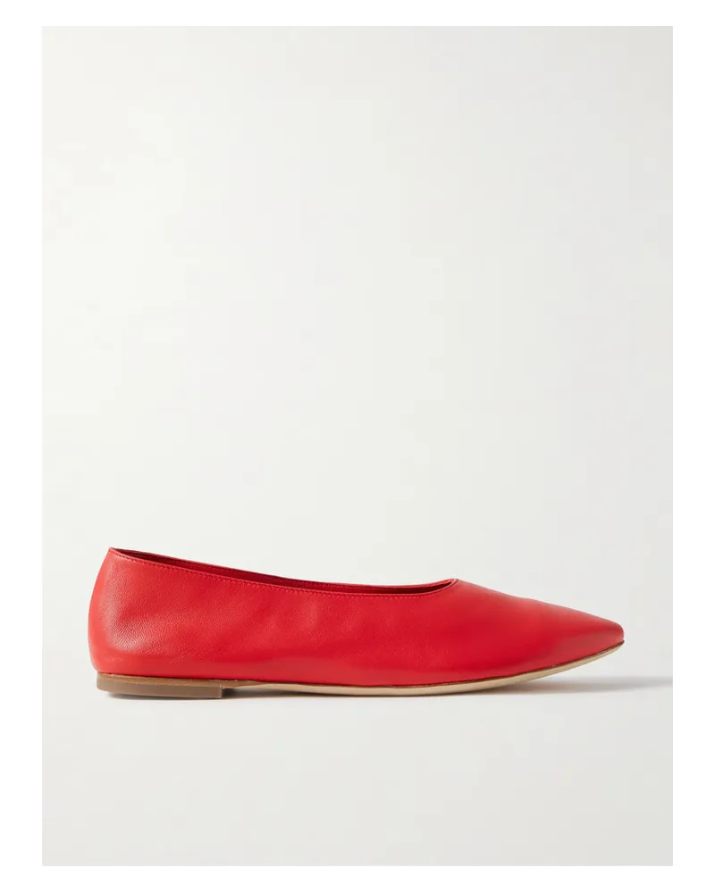 STAUD Alba Ballerinas aus Leder Rot